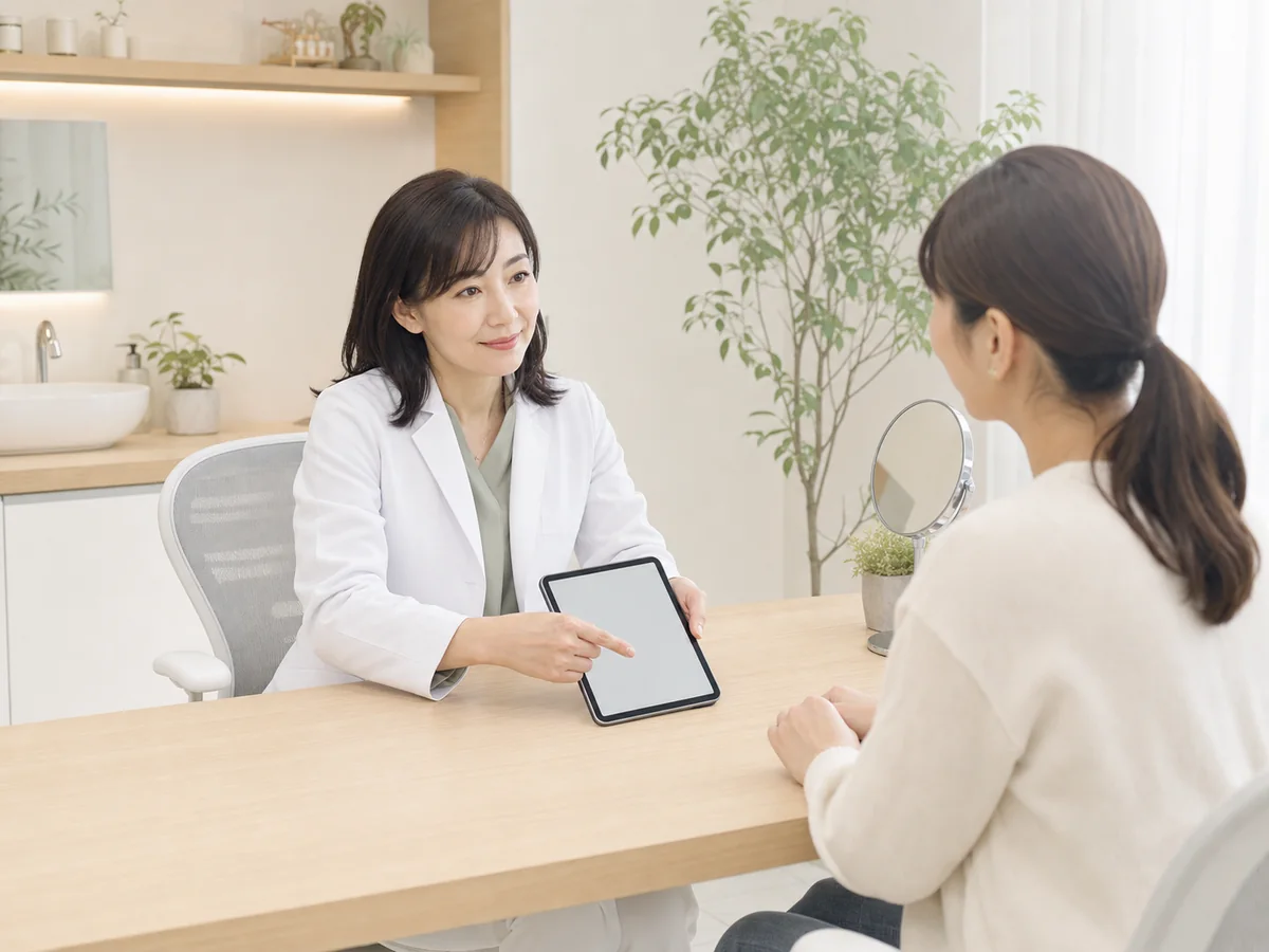 患者に寄り添いながら診療内容を説明する医師