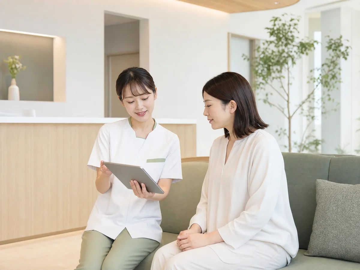 次回の受診について患者へ案内する看護師