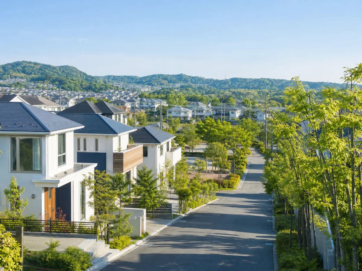 緑と新しい住宅が調和する青葉台ニュータウン