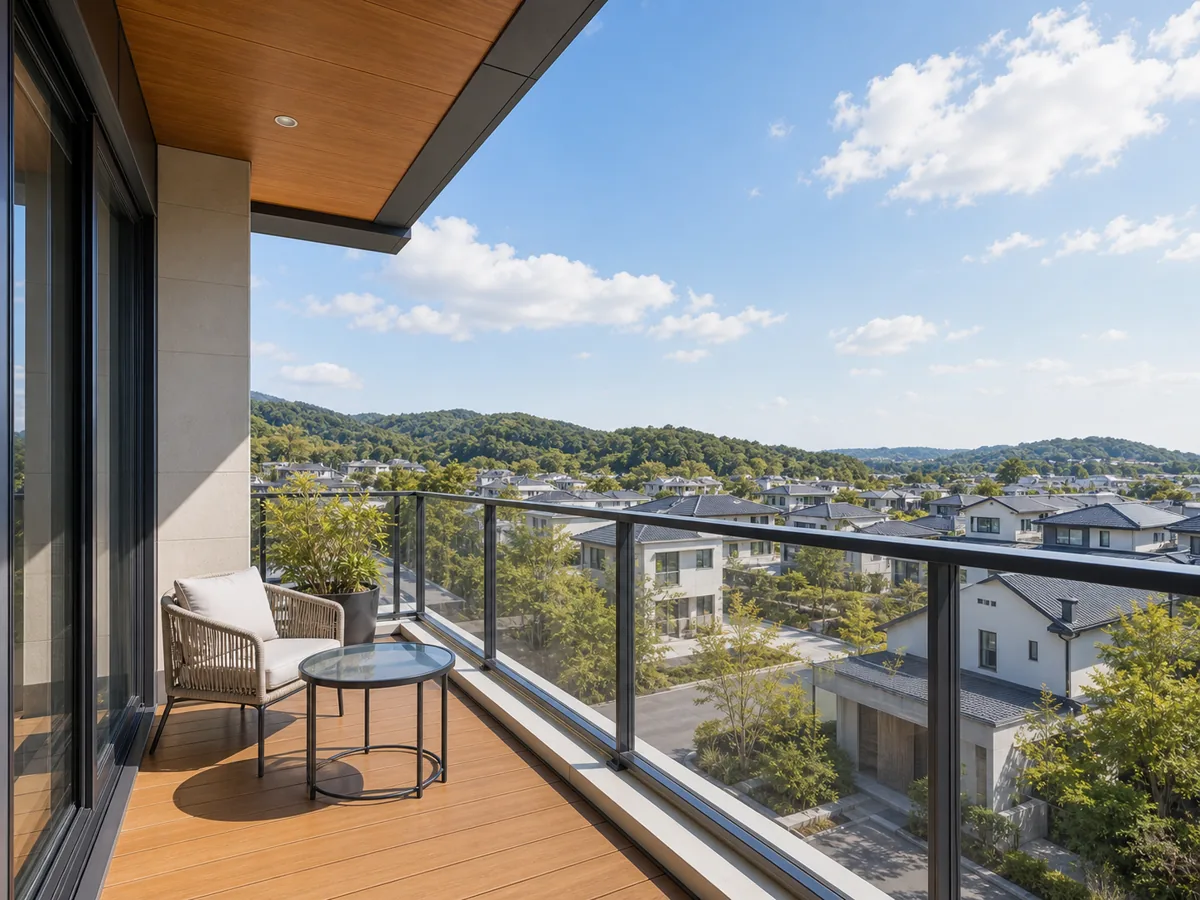 ステラ望ヶ丘506号室から望むバルコニーの眺望