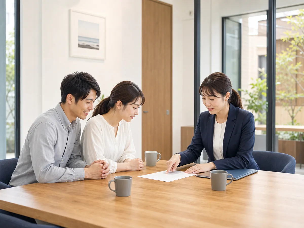 契約内容を丁寧に説明する相談風景