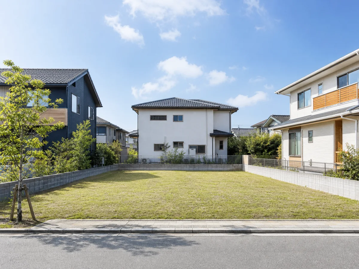 燈町の落ち着いた住宅街にある整形地