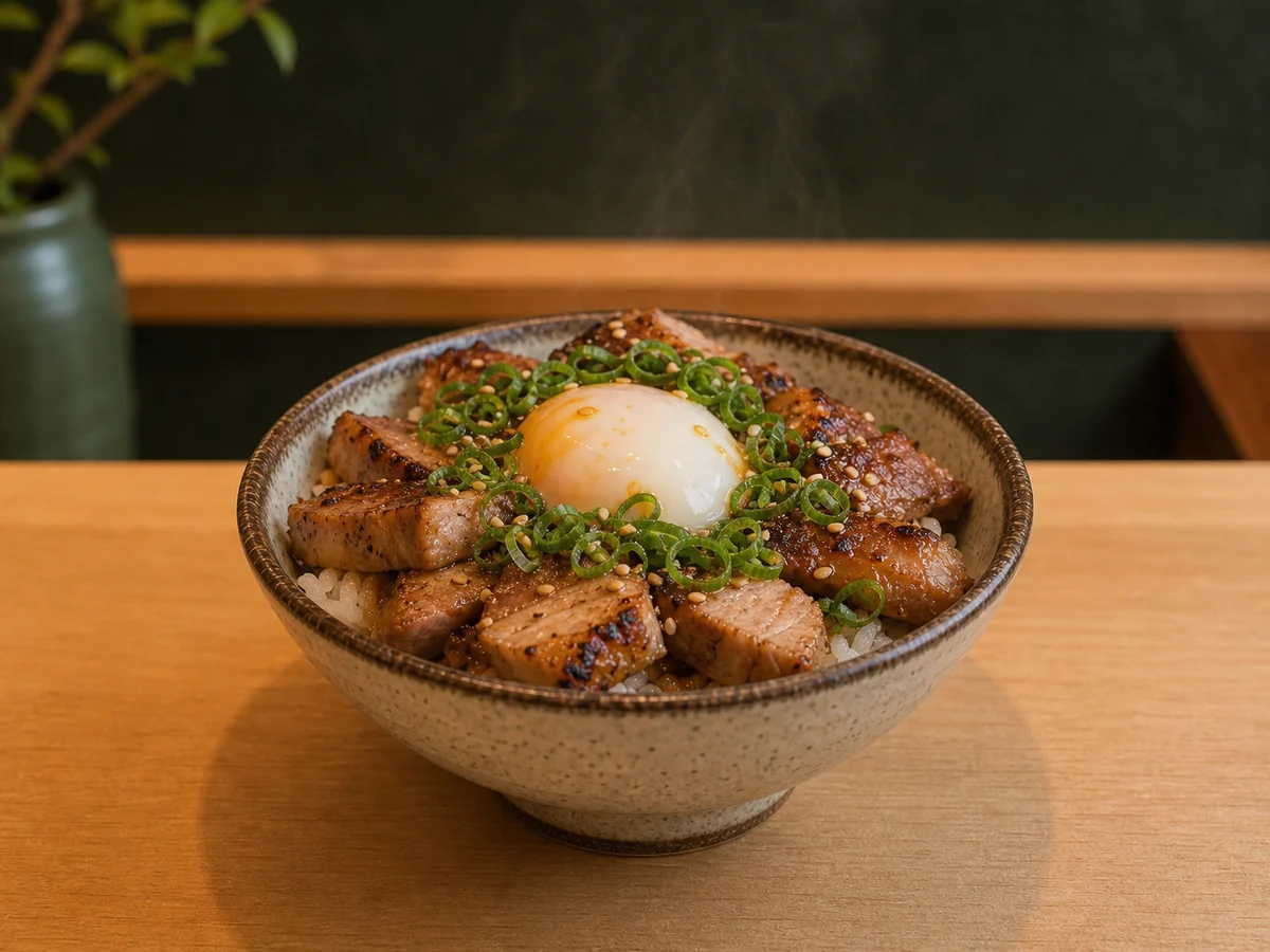 自家製チャーシューを盛り付けたチャーシュー丼