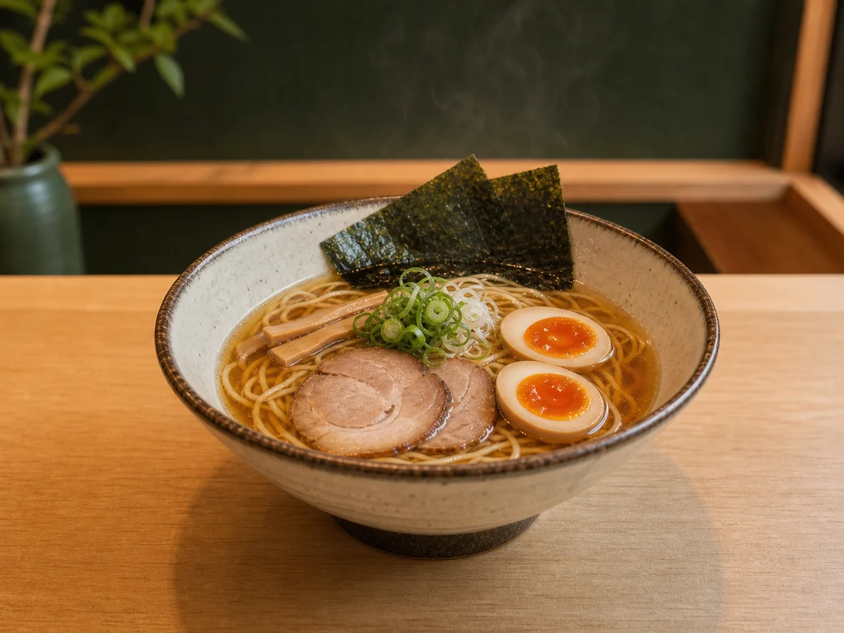 澄んだ醤油スープの醤油らぁ麺