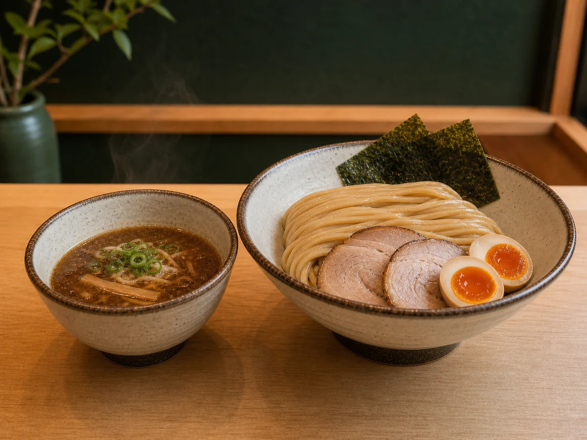 太麺と濃厚な魚介スープのつけ麺
