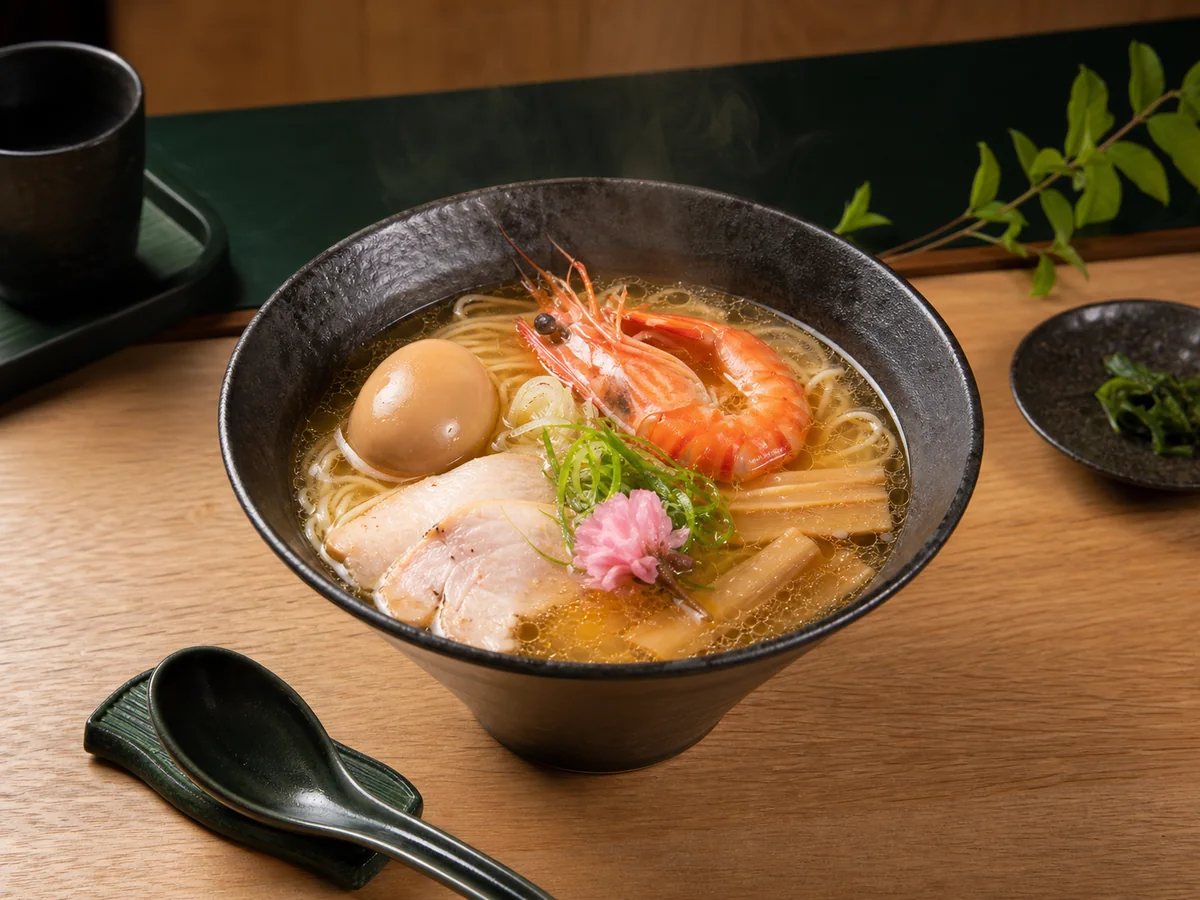海老の香りを生かした春限定の塩らぁ麺