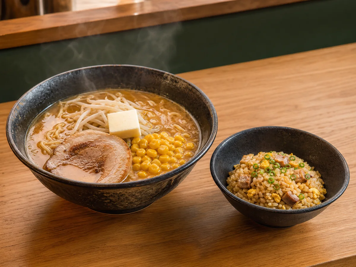 味噌らぁ麺と半チャーハンのセット