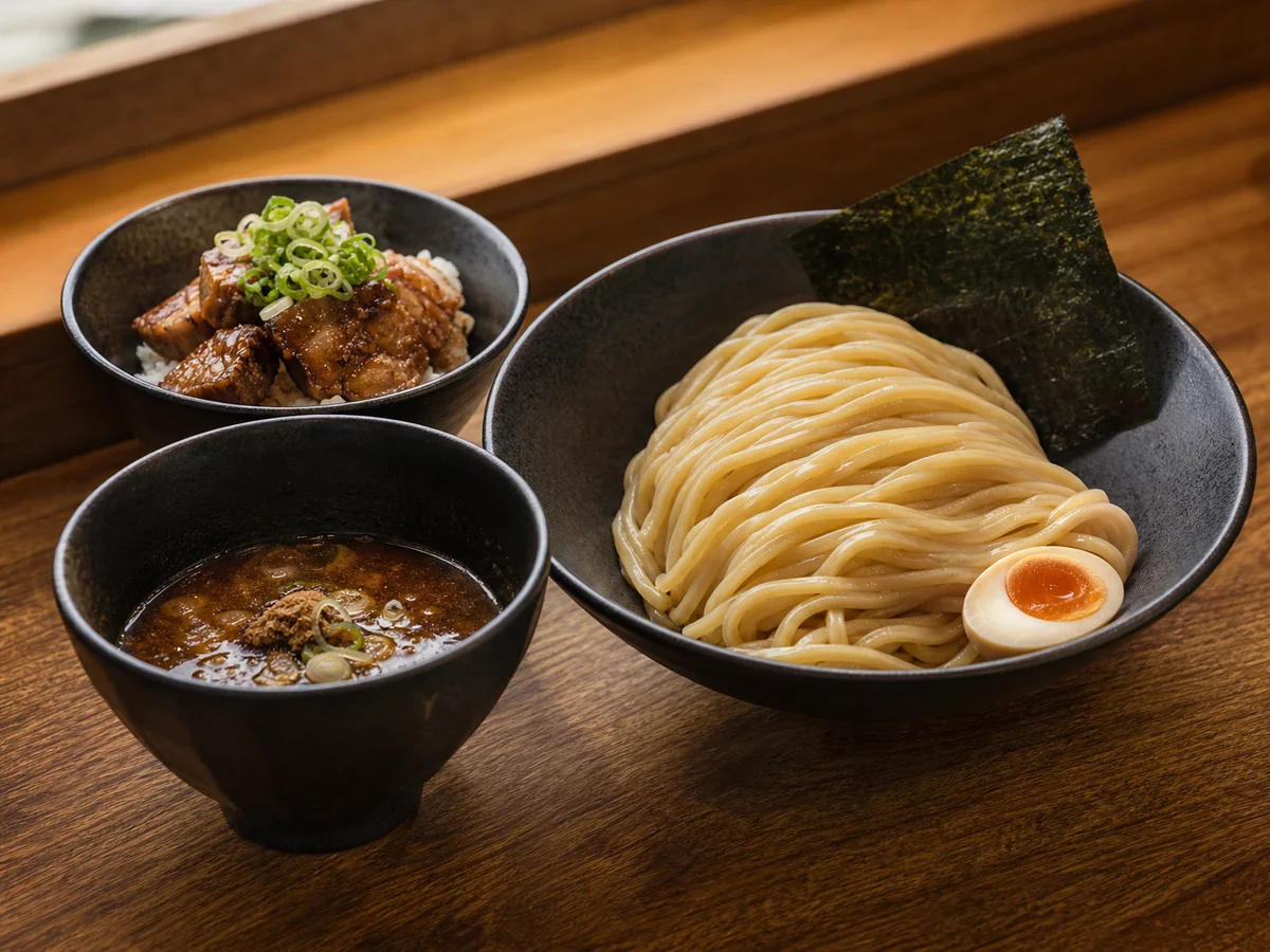 つけ麺とチャーシュー丼のセット